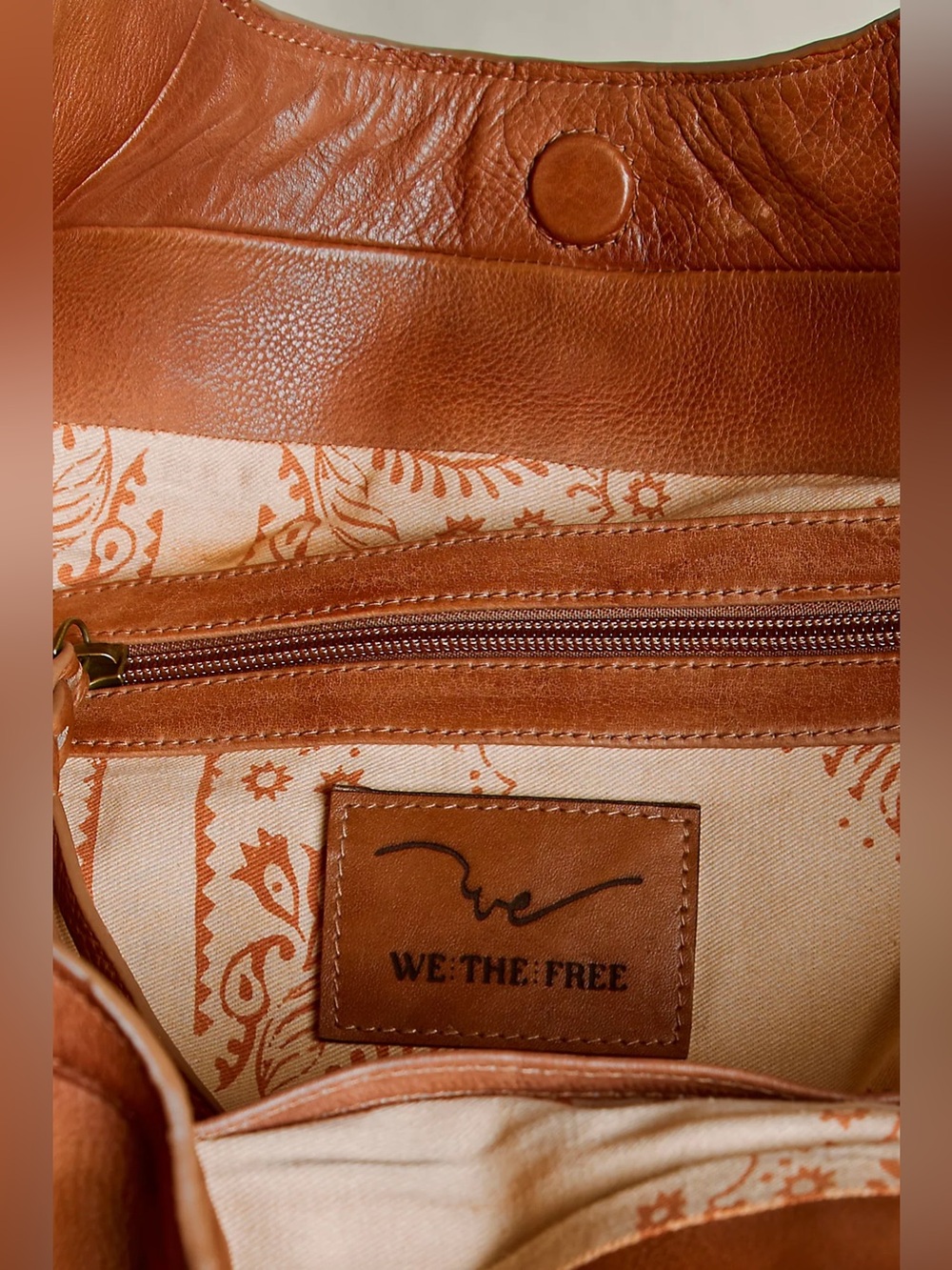 NWT Free People Emery Winged Tote Bag Saddle - Picture 4 of 10